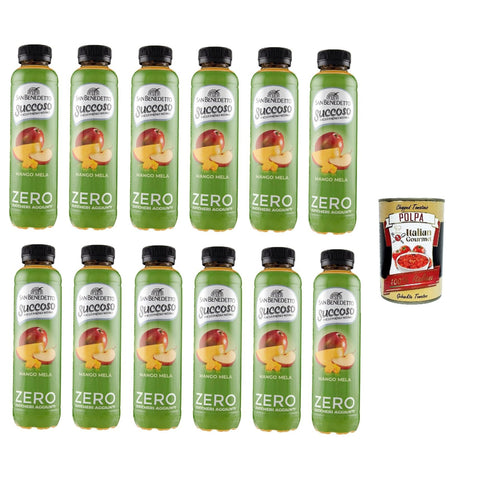 San Benedetto Succoso Zero Mango e Mela PET 12x 40 cl, PET Mango und Apfel ohne zucker Fruchtsaft saft, Mango and apple juice sugar free italienisch Original