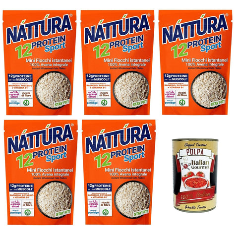 Náttúra Protein Sport,Mini Instant Haferflocken, 100% Vollkornhafer, ideal für die Zubereitung von Instant Porridge,350 g italienisch Original