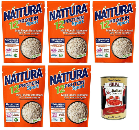Náttúra Protein Sport,Mini Instant Haferflocken, 100% Vollkornhafer, ideal für die Zubereitung von Instant Porridge,350 g italienisch Original