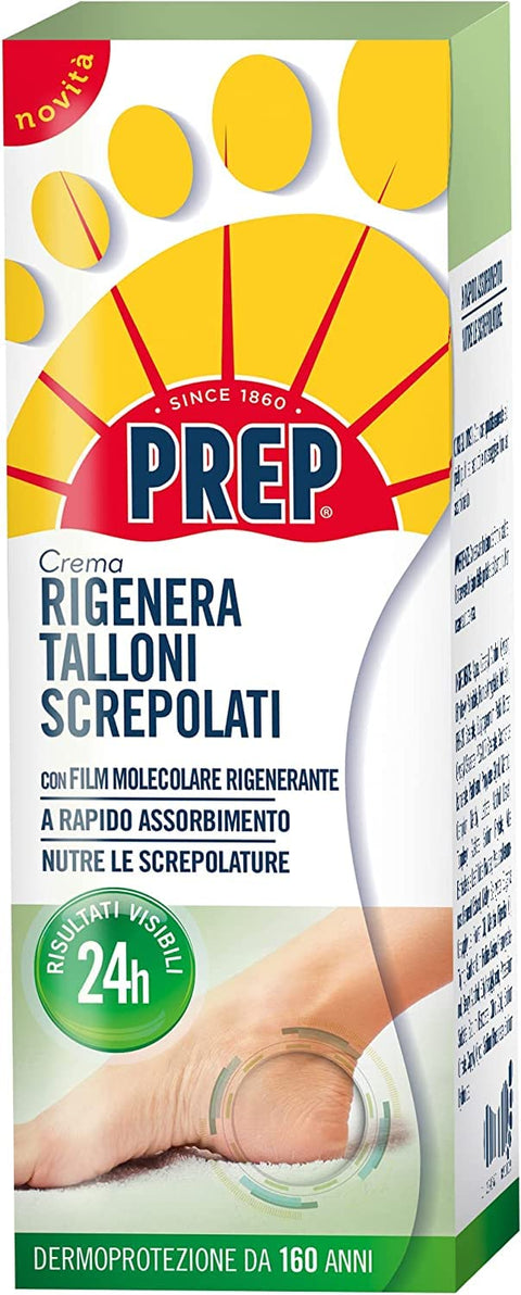 Neri PREP, Regenerierende Fersencreme, macht die Haut weich und nährt sie, basierend auf Sheabutter, Panthenol und Vitamin E, zieht schnell ein, Format 75 ml italienisch Original