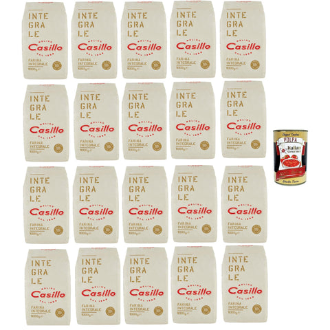 Casillo Molino, farina integrale Vollkornmehl Mehl zartes Vollkorn wholemeal flour 20x1kg Original italienisch Zutat