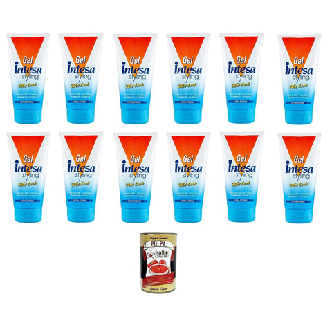 INTESA Gel Capelli Wet Look Extra Strong Wet Look Extra starkes Haargel 12x150 ml italienisch Original Pastasauce + kostenlos polpa 400 g