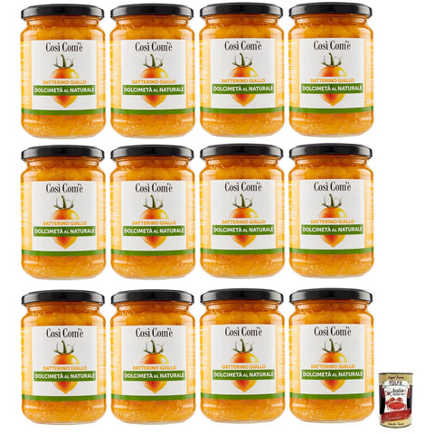 Cosi Com'è Datterino Giallo Dolcimetà,Gelbe Datterino Tomate Halbiert,Italienische Tomaten,350 g Glas italienisch Original