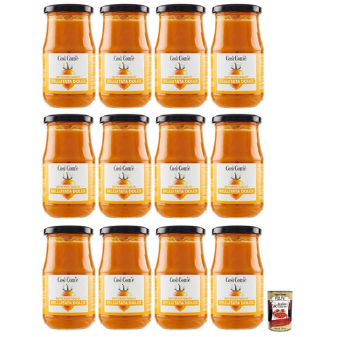 Così Com'è Vellutata Dolce di Datterino Giallo Süße Creme aus Gelben Datterini-Tomaten Italienische Tomaten Glas 350 g 12x italienisch Original Pastasauce +