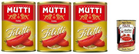 Mutti Filetti - Tomaten 100% Dose 400 g 3x italienisch Original Pastasauce + gratis polpa 400 g