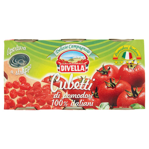Divella Tomaten Delizie Campagnole 100% italienische Tomatenwürfel 48x400g Original italienisch Feinkost