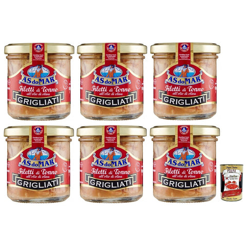 AS do Mar Filetti di Tonno Grigliati all'Olio di Oliva,Gegrillte Thunfischfilets in Olivenöl,150 g Glas italienisch Original