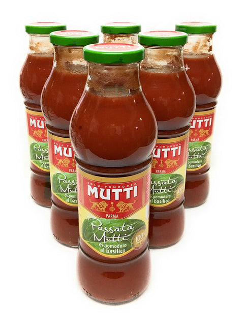 Mutti Passata Tomatenpüree mit Basilikum, 6er Pack (6 x 0,7 l) Gemüse italienisch Original