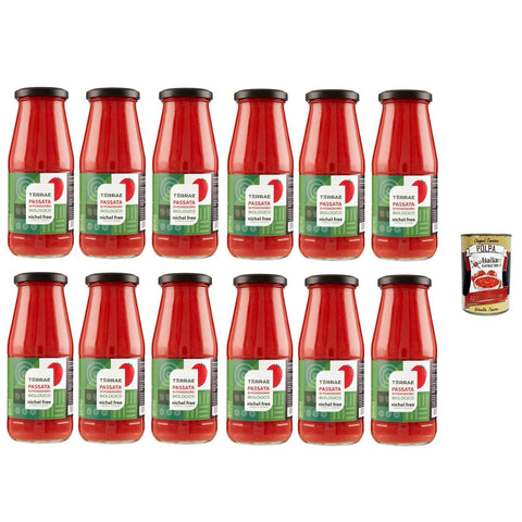 Terrae Nickelfreies Tomatenpüree 12x420 GR Produkt mit niedrigem Nickelgehalt (0,03 mg/kg) italienisch Original