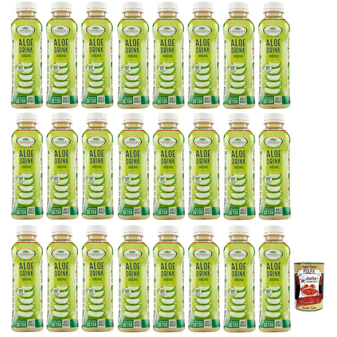 L' Angelica Original Nahrungsergänzungsmittel Aloe Drink Getränk auf Basis von Aloe-Saft und Aloe-Fruchtfleisch Einweg-PET-Flasche 500 ml 24x italienisch