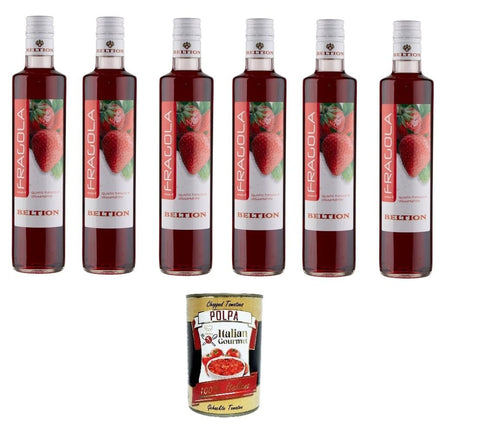 Italian Gourmet Getränke, Kaffee & Tee Beltion Sciroppo di Fragola Erdbeersirup 6x 500ml+ Italian Gourmet Polpa di Pomodoro 400g 8003695002054