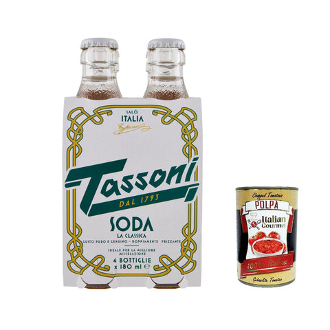 Tassoni premium soda water la classica, Erfrischendes italienisches Alkoholfreies Getränk 24x18cl Original italienisch