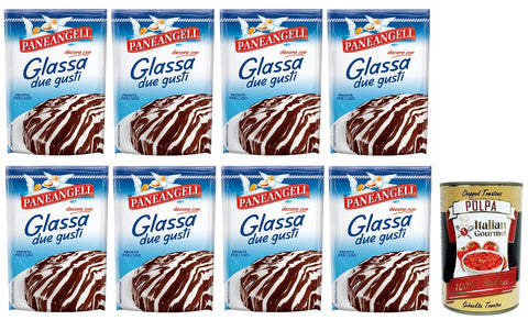 Paneangeli Glassa due gusti, Glasur für Kuchen 8x125g Original italienisch Gebäck