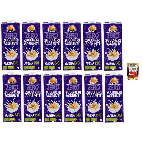 Céréal bevanda vegetale Avena Haferdrink Ohne Zuckerzusatz 12x 1 lt italienisch Original