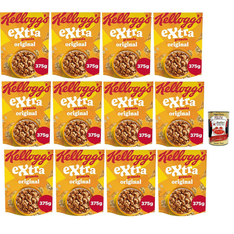 Cereali Extra "Granola Original" | Probieren Sie Granola| breakfast Cereals, Müsli mit knusprigem Hafer | 12x 375 g italienisch