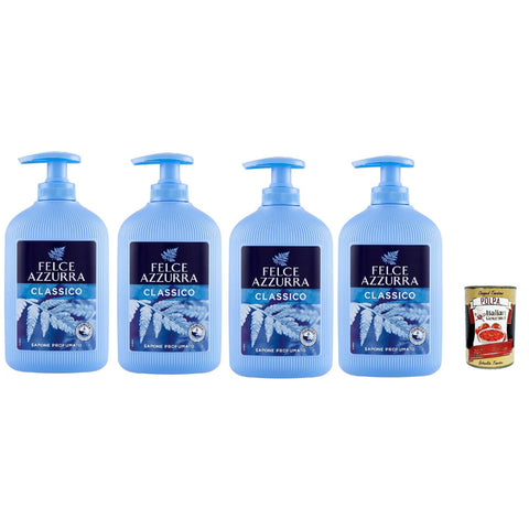 Felce azzurra Seife Sapone Liquido Classico Flüssigseife mit Unverwechselbarer Duft Ideal für Hände und Gesicht 4x300ml Original italienisch Pflege