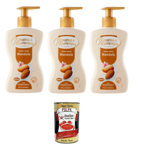Spuma di Sciampagna Sapone Crema Mandorla Schaum Mandel Cremeseife 3x300ml Original italienisch Pflege