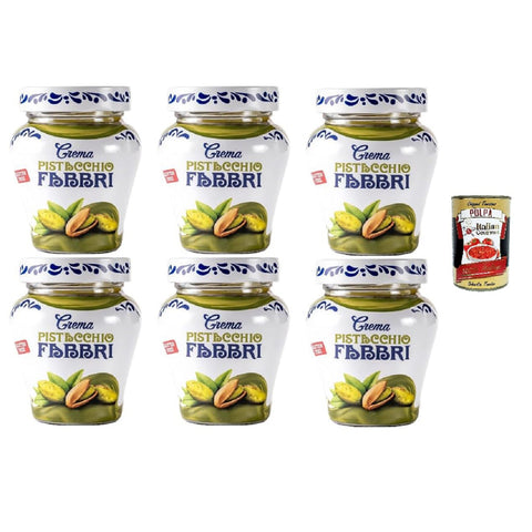 Fabbri Crema al Pistacchio,, Italienische Pistaziencreme im Glas, 6er Pack 1x230g Original italienisch Haselnuss