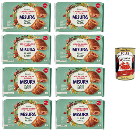 Misura Naturìcca Plant Based cornetti sciroppo d'acero e cereali Plant Based Ahornsirup und Getreidecroissants 8x298 gr italienisch Original