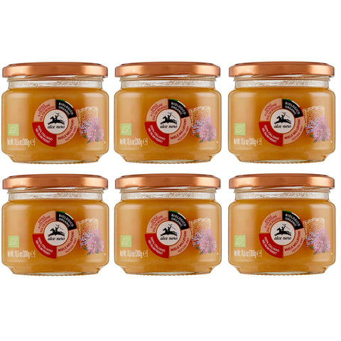 Alce Nero Miele Millefiori Biologico Bio Wildblütenhonig 100 % italienischer Bio Honig 6x300g Original italienisch Aufstrich