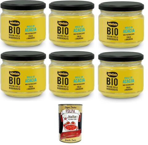 Mielizia Miele Di Acacia Non pastorizzato Unpasteurisierter Akazienhonig 6x300g Original italienisch Aufstrich