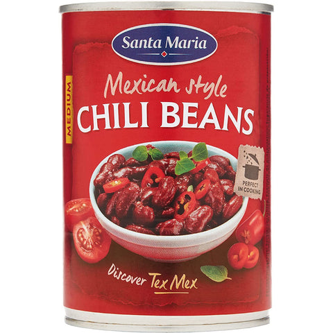 Santa Maria Mexikanische Chili Beans Chilibohnen, ideal zum Würzen von Chili con Carne oder als Gewürz für 6x410g Original italienisch Feinkost