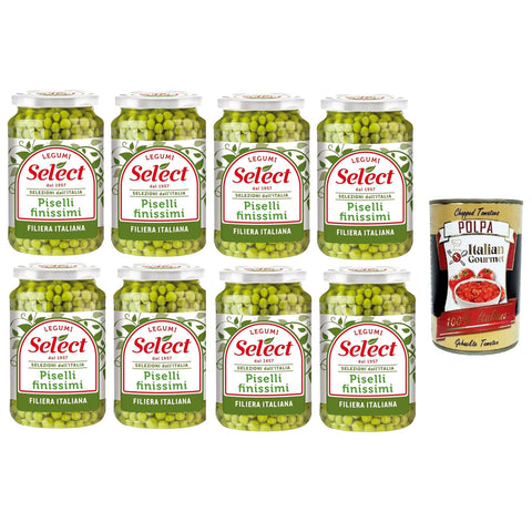 Select Piselli Finissimi Selezione dall'Italia Sehr feine Erbsenauswahl aus Italien 8x360 gr italienisch Original