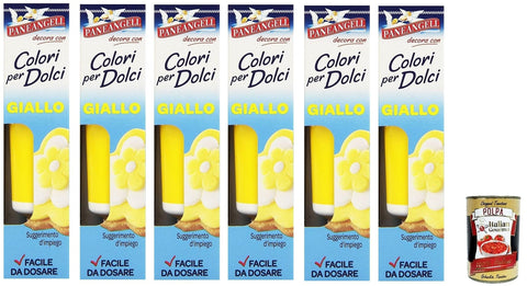 Paneangeli Farben für Süßigkeiten gelb Eine praktische Tube zum Gelbfärben von Zuckerpaste, Marzipan 6x Original italienisch Zutat