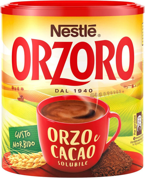 Italian Gourmet Instantkaffee 6x Nestle Orzoro Orzo e Cacao Instant lösliche Gerste und Kakao Getreidekaffee kaffee 180gr 8000300123296