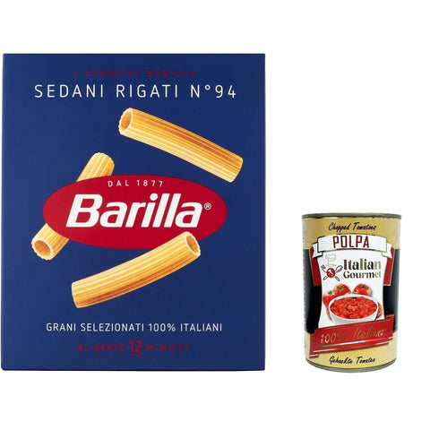 Barilla Pasta Sedani rigati Nr. 94, 100% italienisch Nudeln 500 g pack Internationale Nudeln Original