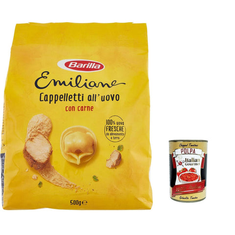 Barilla Pasta Le Emiliane Cappelletti alla Carne, Pasta Eiernudeln mit 100% frischen italienischen Eiern 3x500g Original italienisch Sauce