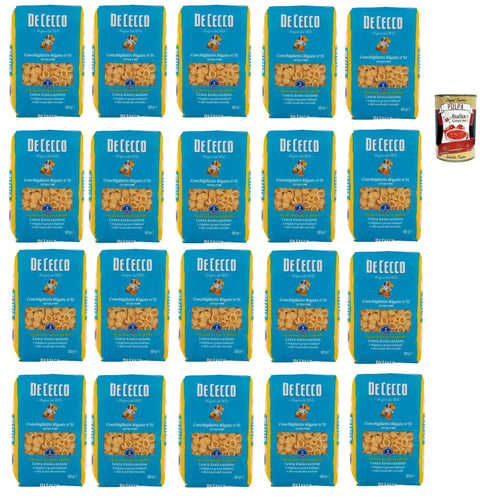 Italian Gourmet Internationale Nudeln De Cecco Conchigliette Rigate N°51, 100% Italienisch Pasta Nudeln 20x 500g + Italian Gourmet Polpa 400g 8032804040014