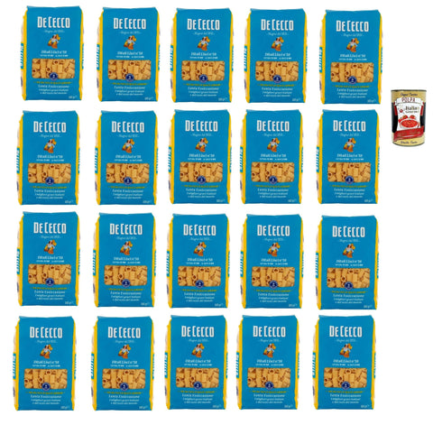 Italian Gourmet Internationale Nudeln De Cecco Ditali Lisci N°58, 100% Italienisch Pasta Nudeln 20x 500g + Italian Gourmet Polpa 400g 8032804040014