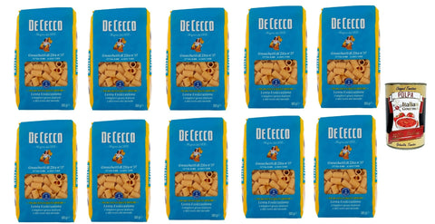 Italian Gourmet Internationale Nudeln De Cecco Gnocchetti di Zita N°37, 100% Italienisch Pasta Nudeln 10x 500g + Italian Gourmet Polpa 400g 8032804040014