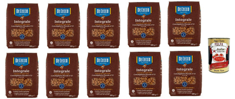 Italian Gourmet Internationale Nudeln De Cecco Integrale Conchigliette Piccole N° 53, Pasta integrale, Vollkornnudeln, 10x 500g + Italian Gourmet polpa 400g 8032804040014