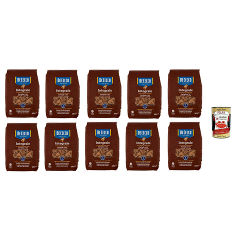 De Cecco Integrale Farfalle N° 93, Pasta integrale, Vollkornnudeln, 10x 500 g Internationale Nudeln italienisch Original