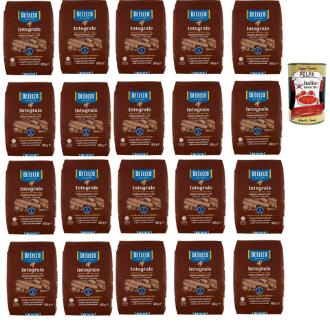 Italian Gourmet Internationale Nudeln De Cecco Integrale Sedani rigati N° 57, Pasta integrale, Vollkornnudeln, 20x 500g + Italian Gourmet polpa 400g 8032804040014