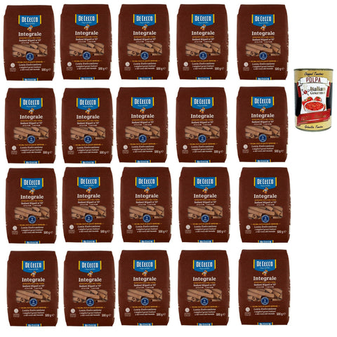 De Cecco Integrale Sedani rigati N° 57, Pasta integrale, Vollkornnudeln, 20x 500 g Internationale Nudeln italienisch Original