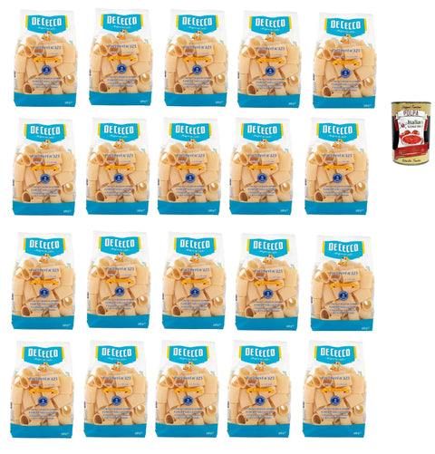 Italian Gourmet Internationale Nudeln De Cecco Le Specialità Paccheri N°125, 100% Italienisch Pasta Nudeln 20x 500g + Italian Gourmet Polpa 400g 8032804040014