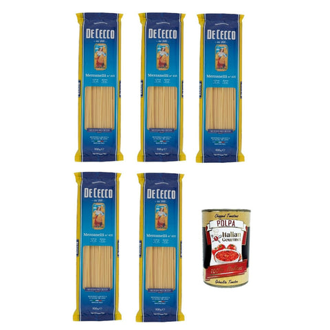 De Cecco Mezzanelli N°415, 100% Italienisch Pasta Nudeln 5x 500 g Internationale Nudeln Original