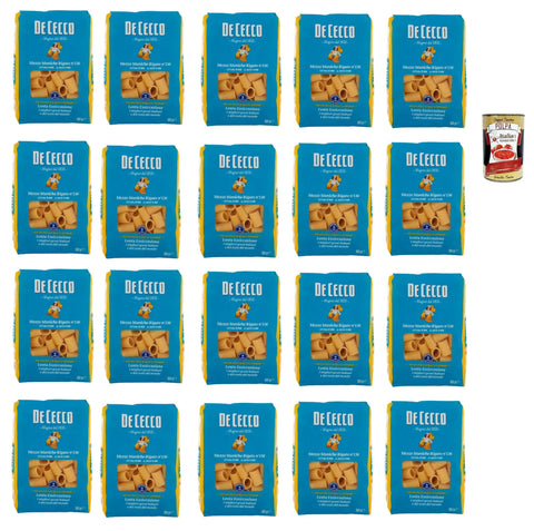 Italian Gourmet Internationale Nudeln De Cecco Mezze Maniche Rigate N°136 100% Italienisch Pasta Nudeln 20x 500g + Italian Gourmet Polpa 400g 8032804040014