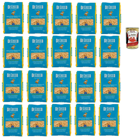 Italian Gourmet Internationale Nudeln De Cecco Mezze Penne rigate N°141 100% Italienisch Pasta Nudeln 20x 500g + Italian Gourmet Polpa 400g 8032804040014
