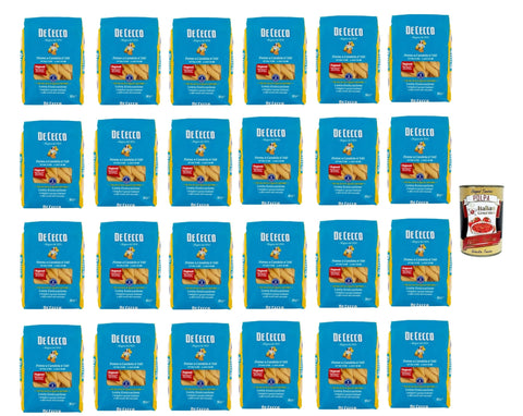 Italian Gourmet Internationale Nudeln De Cecco Penne a Candela N°340, 100% Italienisch Pasta Nudeln 24x 500g + Italian Gourmet Polpa 400g 8032804040014