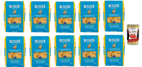 Italian Gourmet Internationale Nudeln De Cecco Pennette Rigate N°241 100% Italienisch Pasta Nudeln 10x 500g + Italian Gourmet Polpa 400g 8032804040014