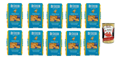 Italian Gourmet Internationale Nudeln De Cecco Pennoni Lisci N°38, 100% Italienisch Pasta Nudeln 10x 500g + Italian Gourmet Polpa 400g 8032804040014