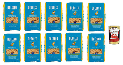 Italian Gourmet Internationale Nudeln De Cecco Sedani Rigati N°57, 100% Italienisch Pasta Nudeln 10x 500g + Italian Gourmet Polpa 400g 8032804040014