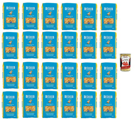 Italian Gourmet Internationale Nudeln De Cecco Tubetti Lisci N°62, 100% Italienisch Pasta Nudeln 24x 500g + Italian Gourmet Polpa 400g 8032804040014