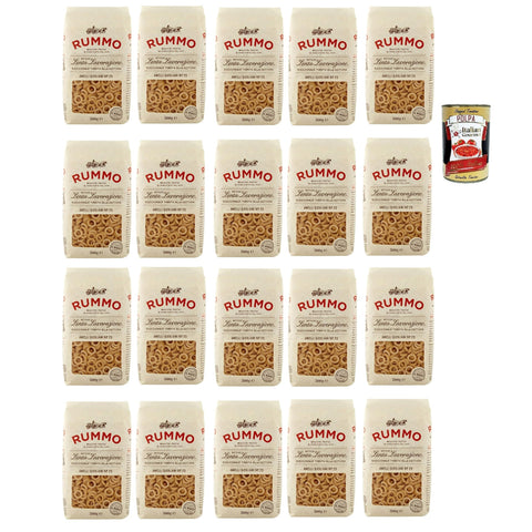 Rummo Anelli Siciliani n° 23 Pasta Lenta Lavorazione Teigwaren aus Hartweizengrieß Bronze-Zeichnung 20x500 g italienisch Original + kostenlos polpa 400 g