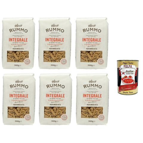 Rummo Pasta Mista Integrale N°74, Vollkornnudeln Nudeln Vollkorn Italienische Pasta 6x500g Original italienisch
