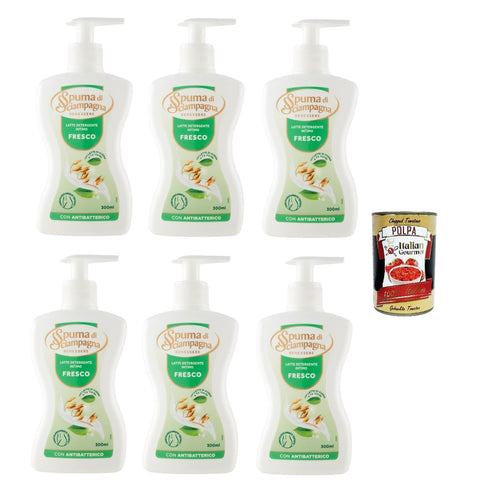 Spuma di Sciampagna Latte detergente intimo fresco Frische Intimreinigungsmilch 6x300ml Original italienisch Intimduschen